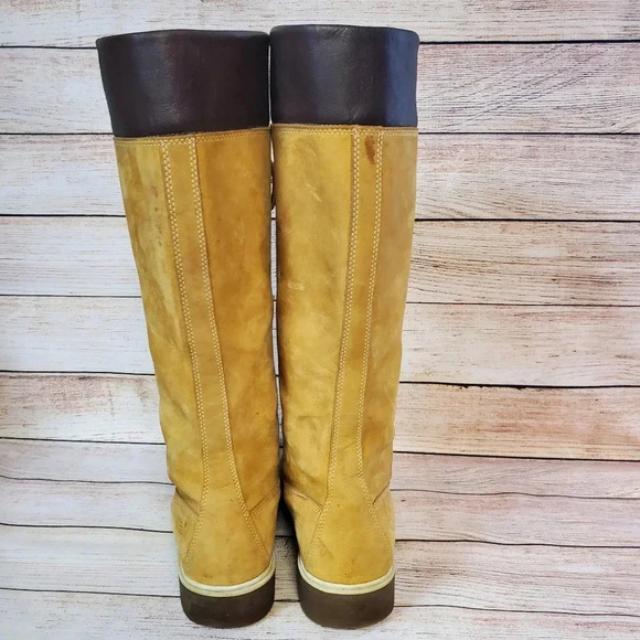 Timberland Women's 7 M Tan Nubuck Leather Waterproof 14" Knee High Lace Up Boots - Picture 5 of 12